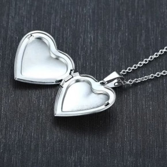 Jewelry | Heart Photo Locket Openable Frame Silver Pvd Stainless Steel ...
